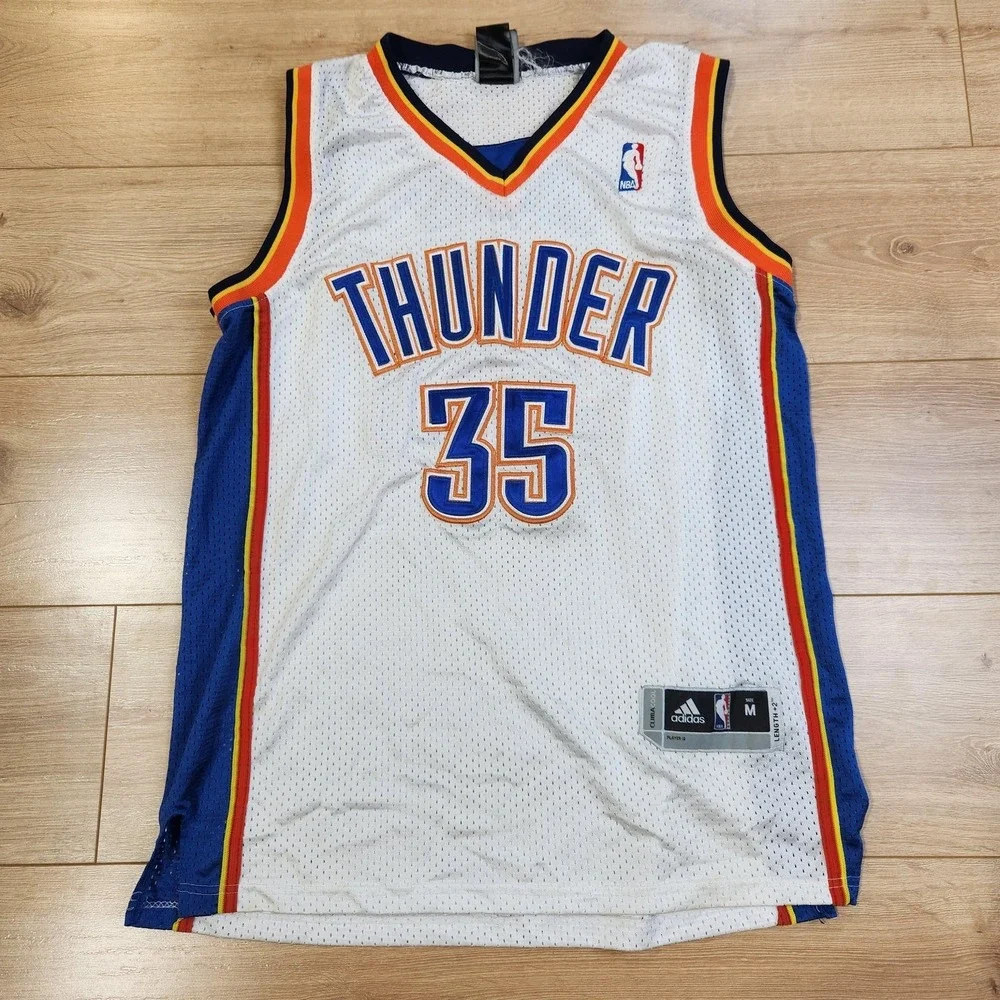 Oklahoma City Thunder Jersey Mens M‎ White NBA Basketball Adidas Durant 35 Home